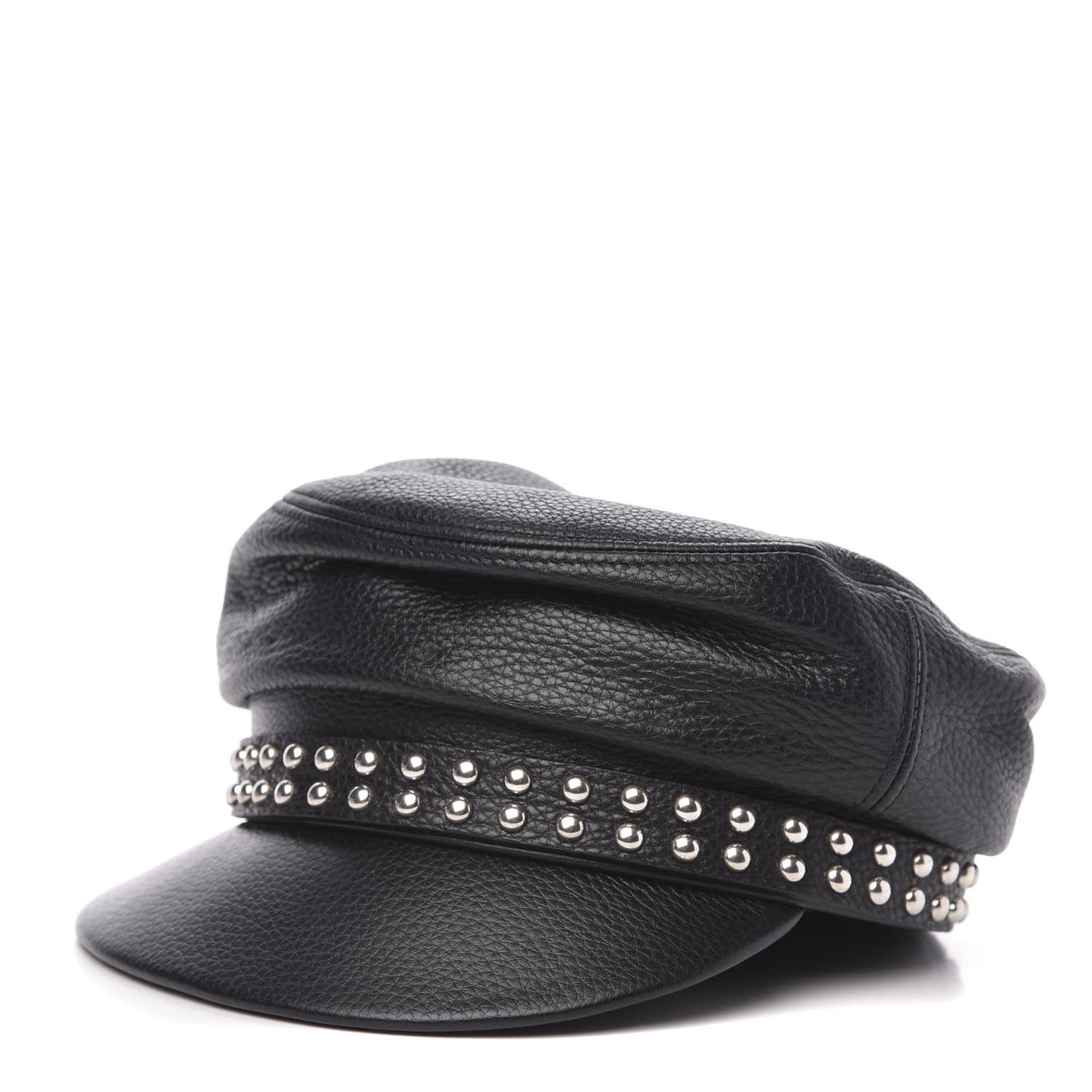 Calfskin Studded Cellarius Hat L Black