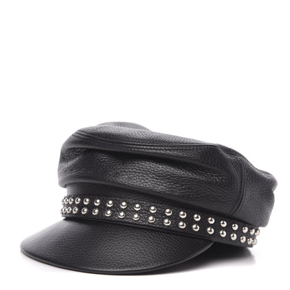 Gucci Calfskin Studded Cellarius Hat L Black 1 of 6