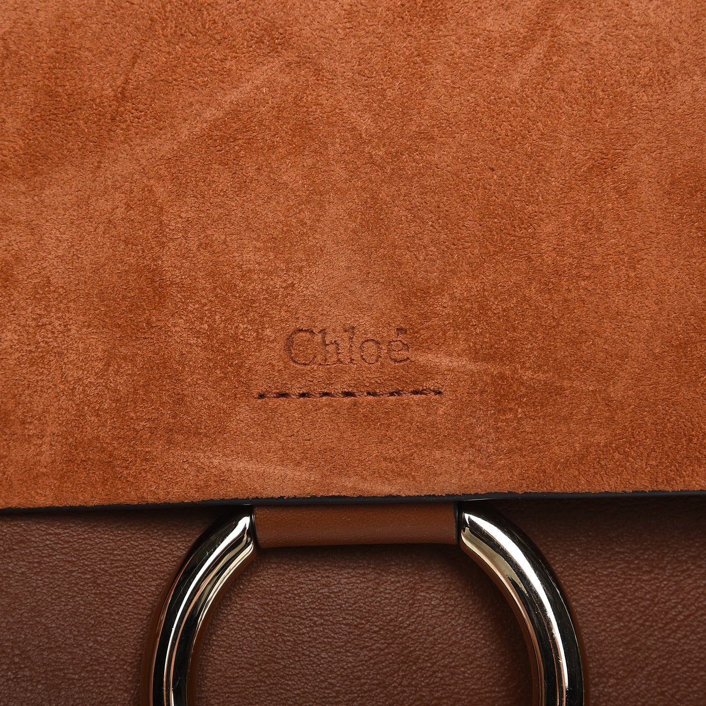 Suede Calfskin Small Faye Shoulder Bag Tobacco