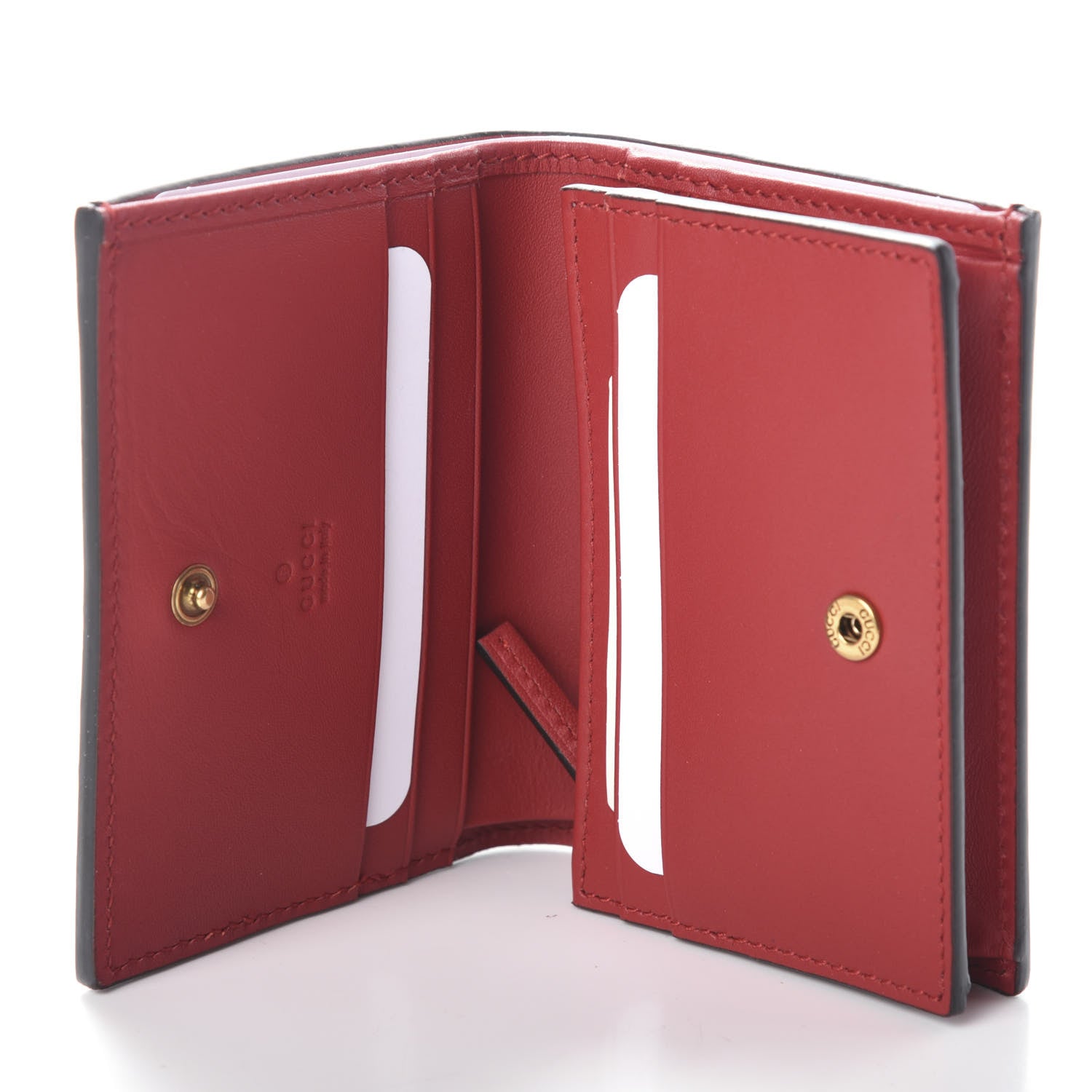 Gucci Calfskin Queen Margaret Card Case Wallet Blue Agata Hibiscus Red Mystic White 5 of 6