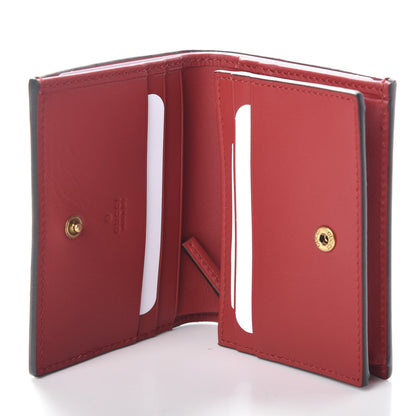 Gucci Calfskin Queen Margaret Card Case Wallet Blue Agata Hibiscus Red Mystic White 5 of 6