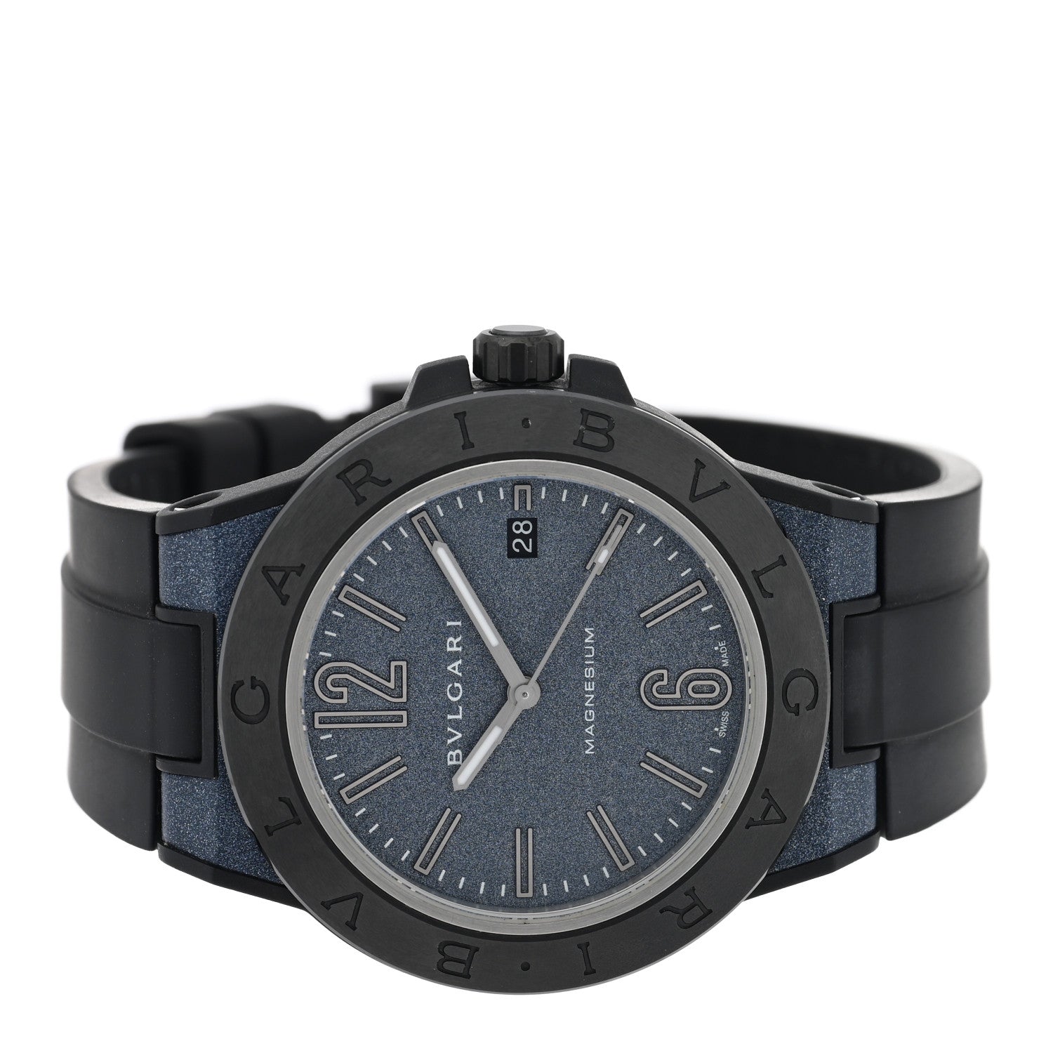 Bulgari Ceramic Rubber 41mm Diagono Magnesium Automatic Watch Grey 2 of 4