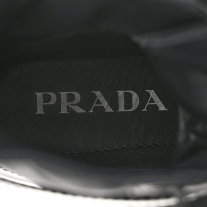 Prada Spazzolato Rois Nylon Metal Triangle Logo Monolith Pouch Pocket 55mm Boots 39 Black 7 of 10