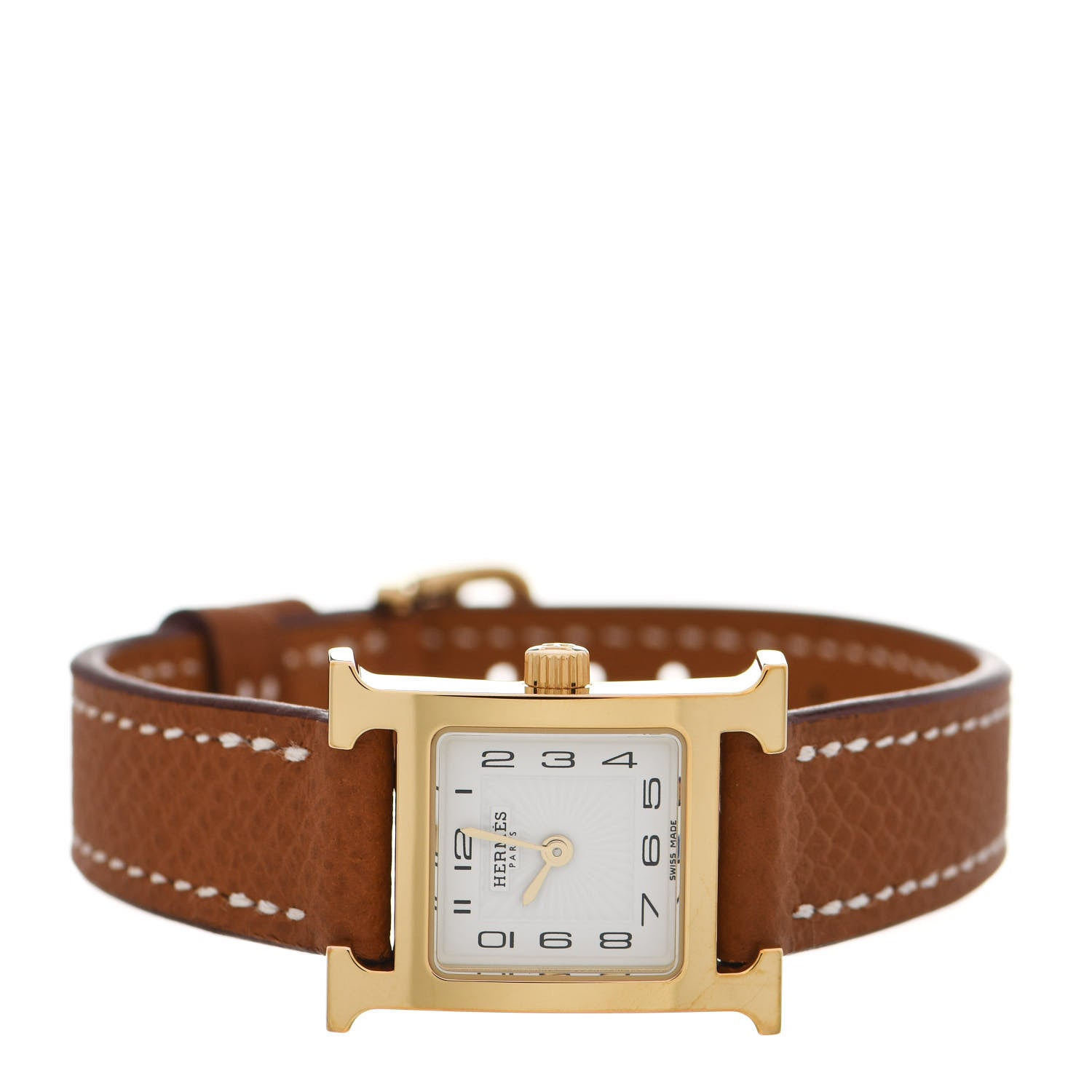 Hermes Stainless Steel Epsom 17.2mm Heure H Hour Quartz Watch Gold 2 of 5