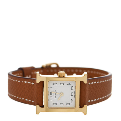 Hermes Stainless Steel Epsom 17.2mm Heure H Hour Quartz Watch Gold 2 of 5