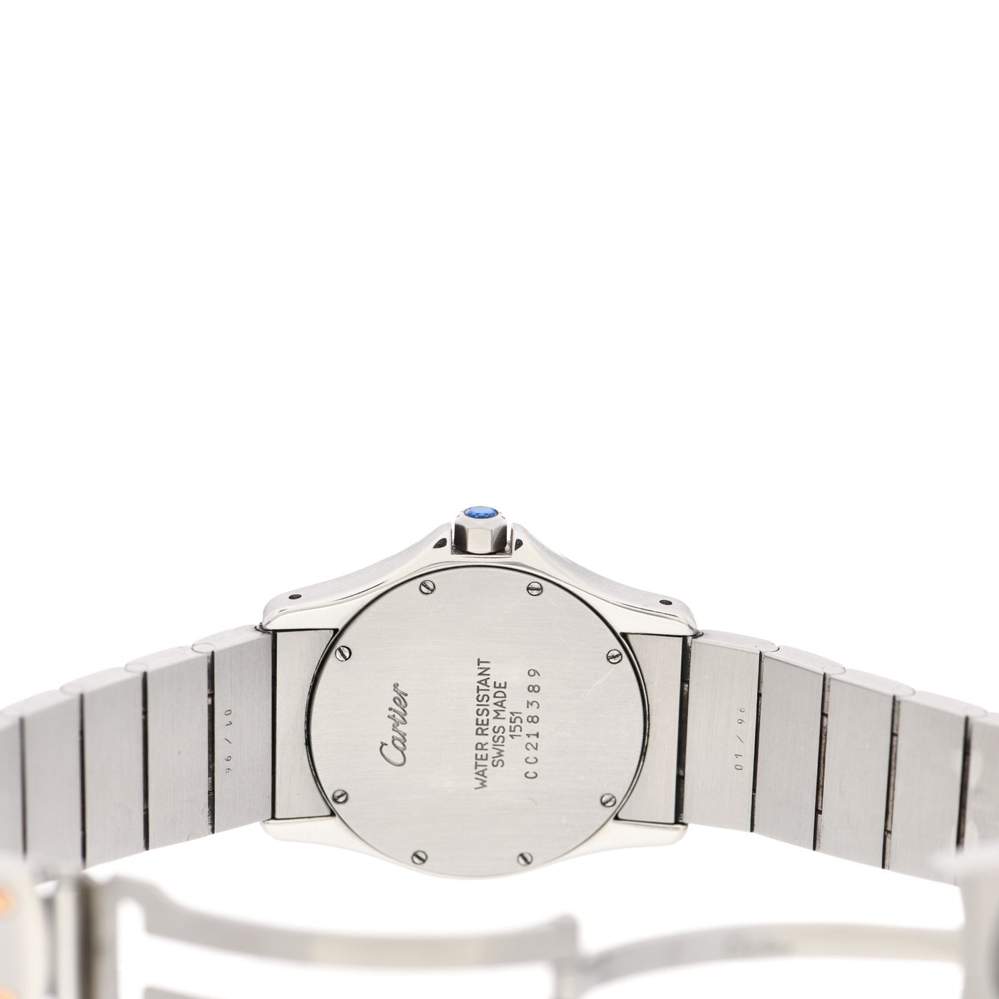 Stainless Steel 18K Yellow Gold 33mm Santos Ronde Quartz Watch