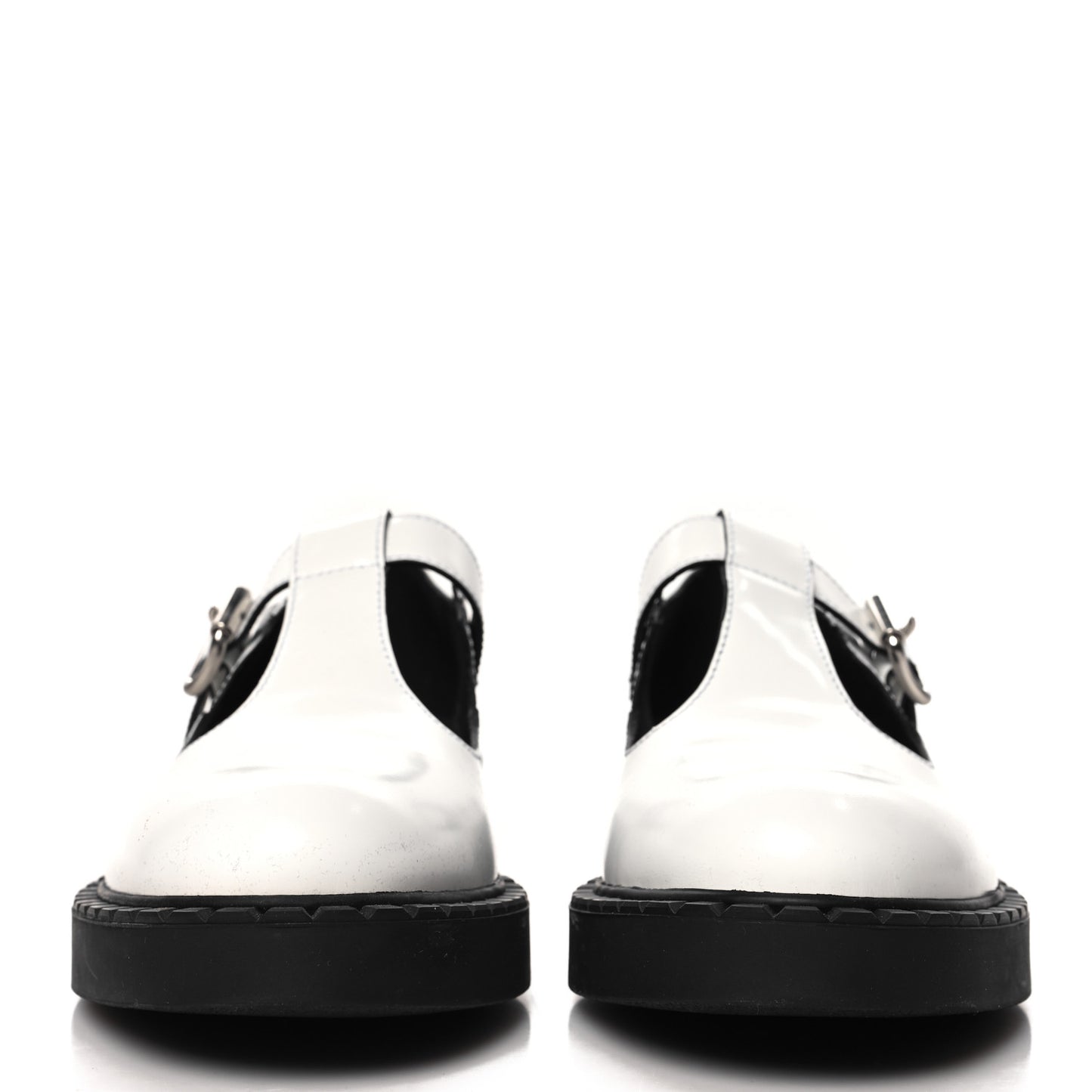 Spazzolato Womens Mary Jane T Strap 40mm Loafers 39.5 White