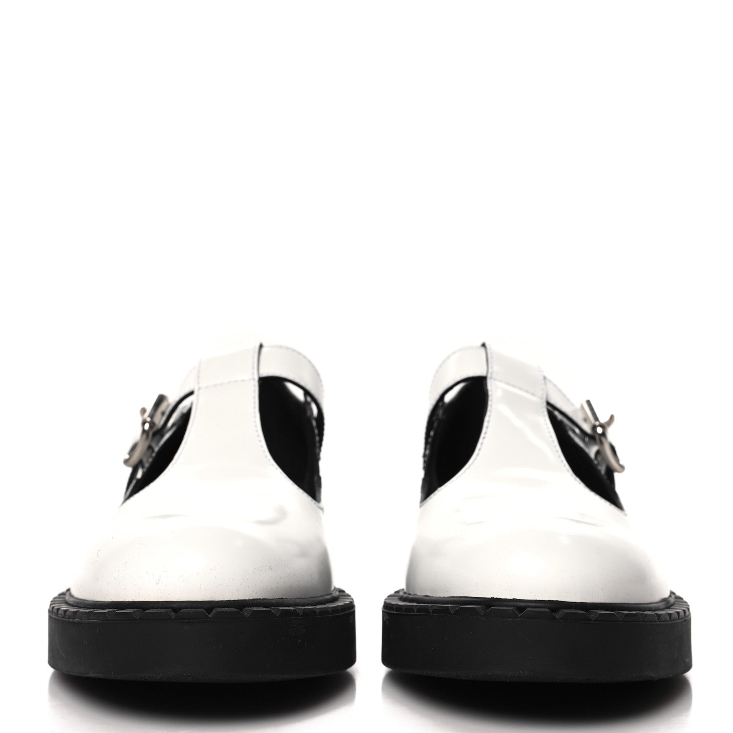 Prada Spazzolato Womens Mary Jane T Strap 40mm Loafers 39.5 White 3 of 9