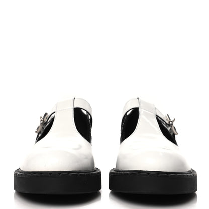 Prada Spazzolato Womens Mary Jane T Strap 40mm Loafers 39.5 White 3 of 9