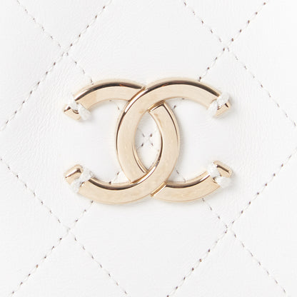 Chanel Calfskin Large Serial Shopper Tote White 5 of 9