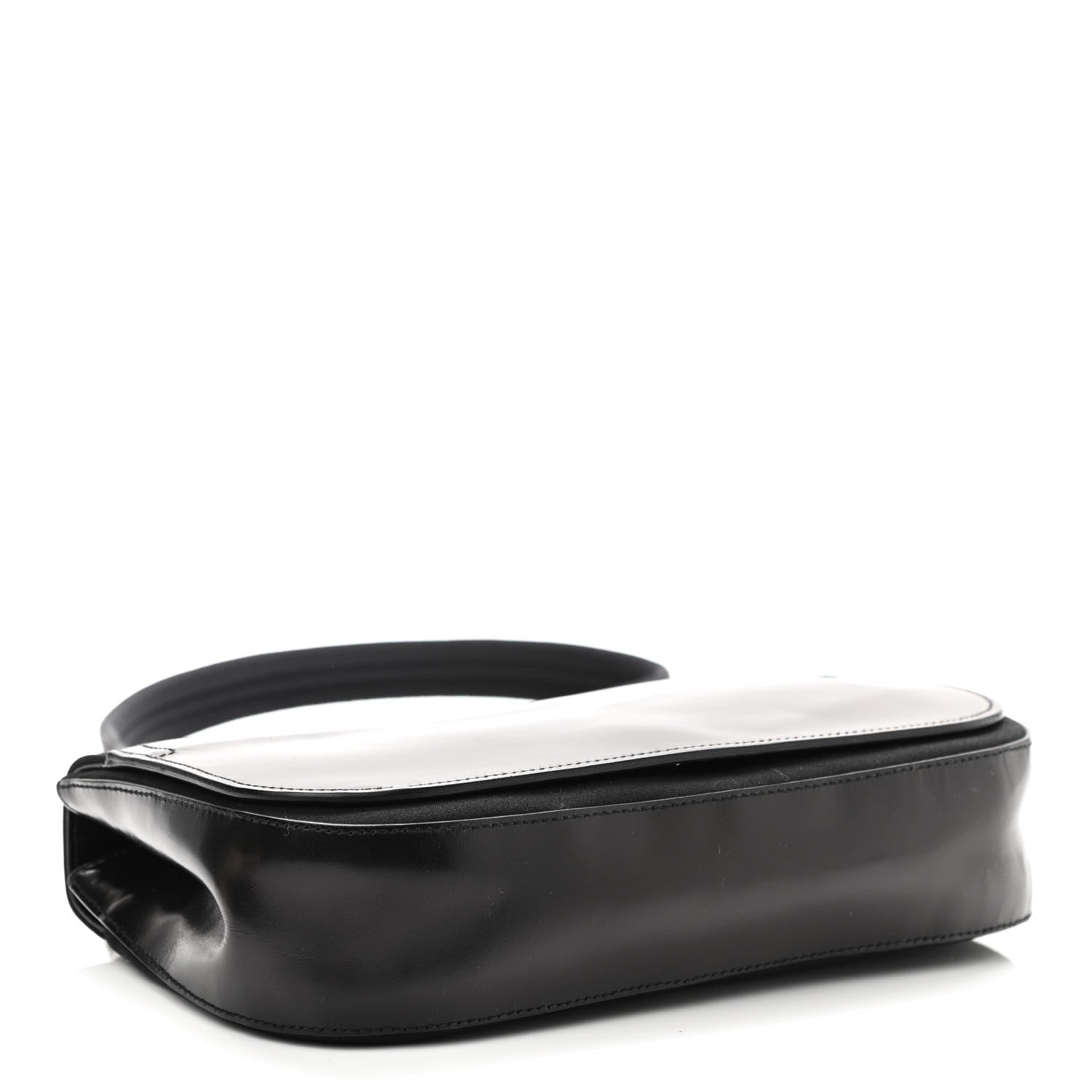 Prada Calfskin Nylon Shoulder Bag Black 4 of 10