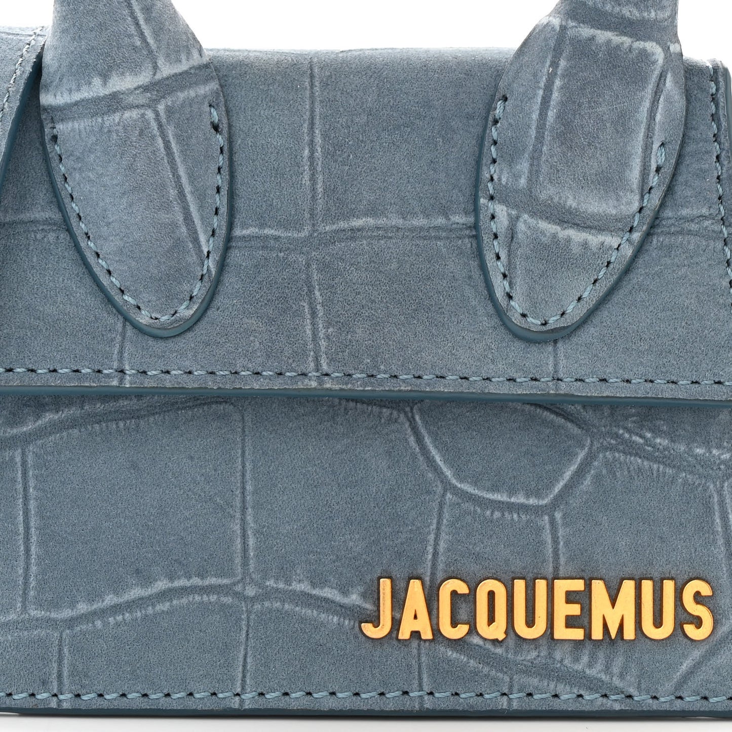 Suede Crocodile Embossed Le Chiquito Blue