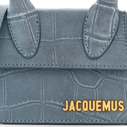 Jacquemus Suede Crocodile Embossed Le Chiquito Blue 7 of 9