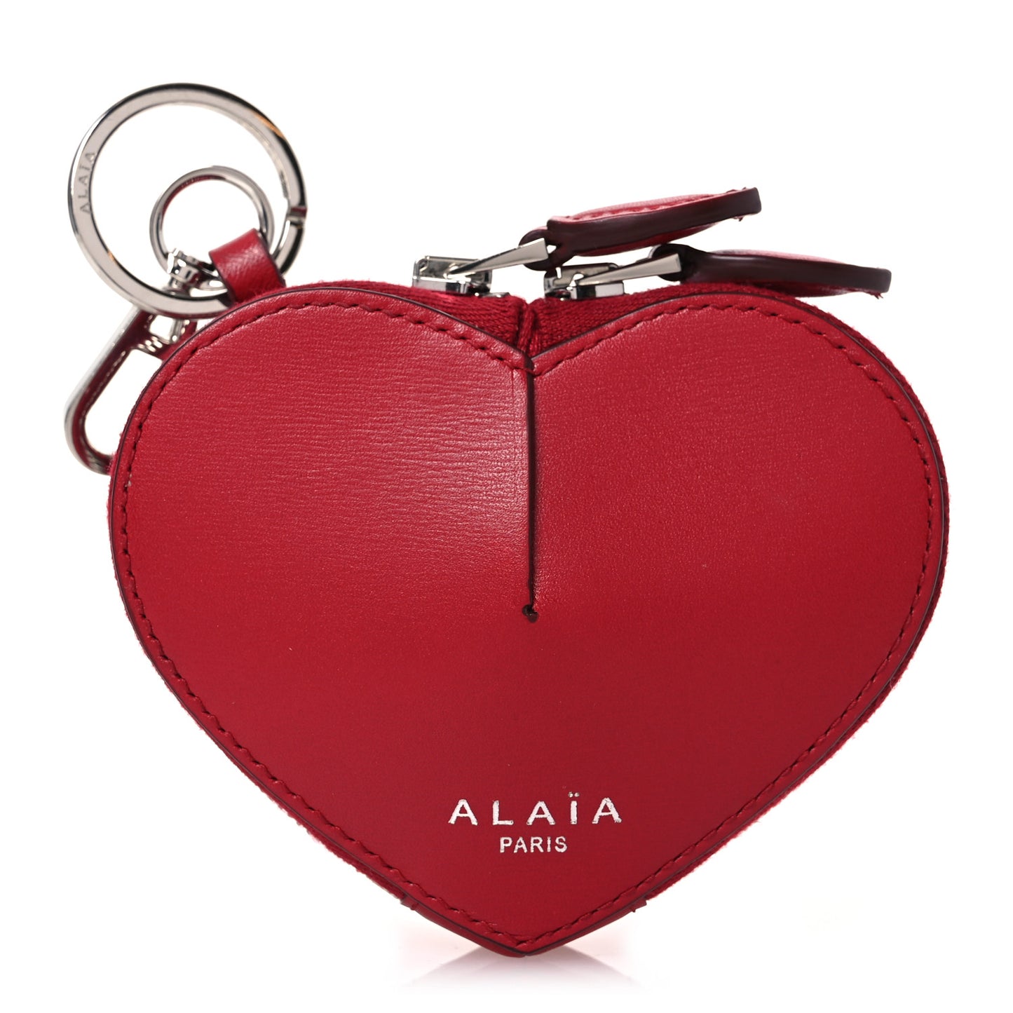 Buffed Calfskin Le Coeur Coin Purse Red