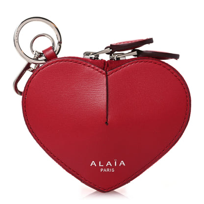 Alaia Buffed Calfskin Le Coeur Coin Purse Red 1 of 7