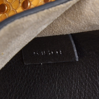 Chloe Calfskin Python Studded Mini Hudson Shoulder Bag Black 13 of 13