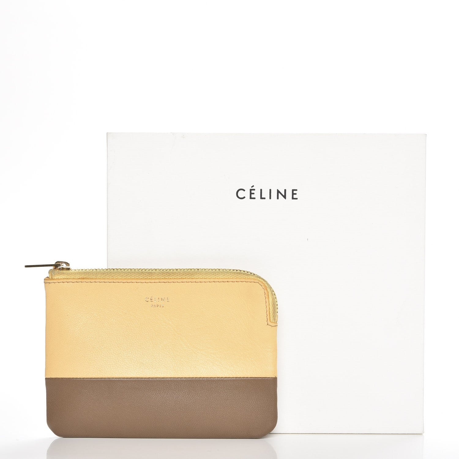 Celine Lambskin Bi-Color Solo Coin Card Case Butter 8 of 10