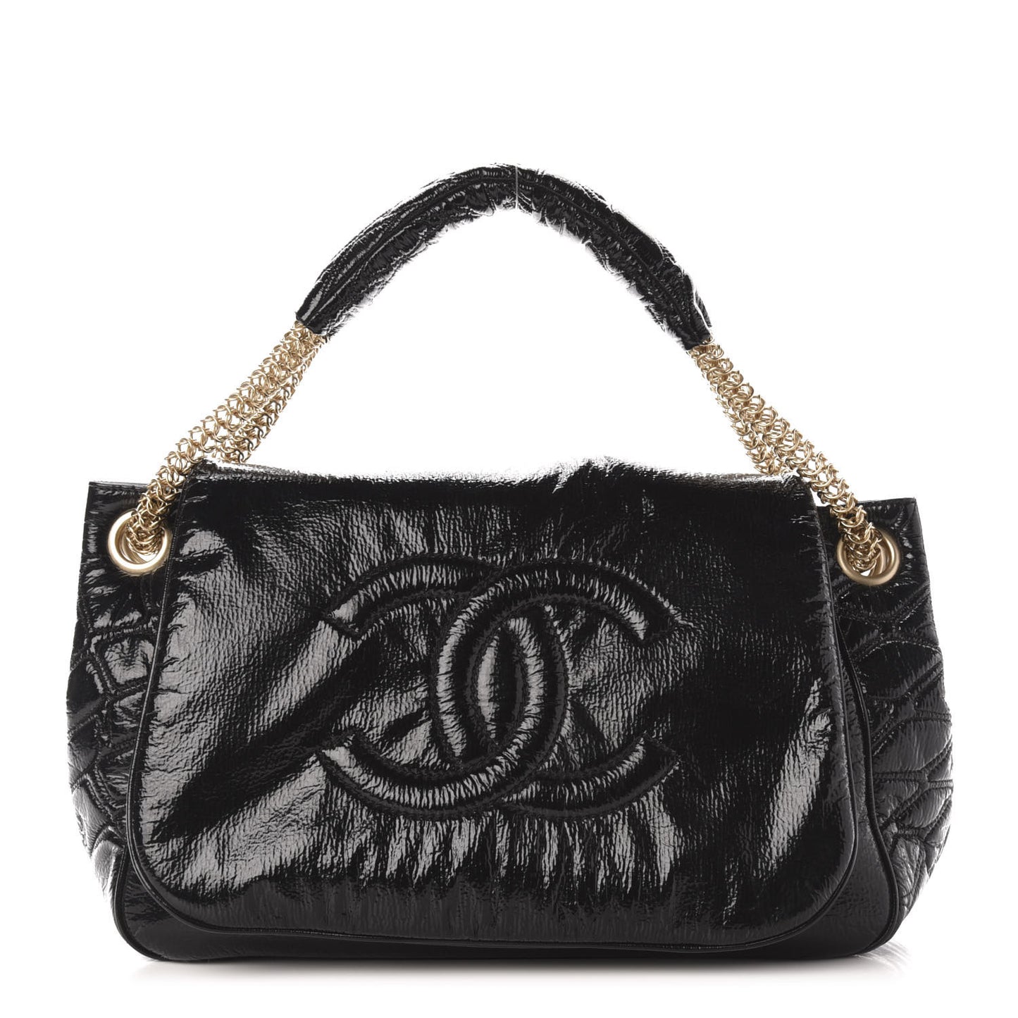 Vinyl Rodeo Accordion Flap Bag Black