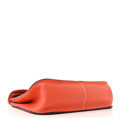 Hermes Taurillon Clemence Halzan 31 GM Orange 4 of 15