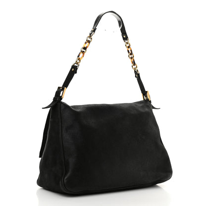 Fendi Vitello Savana Big Mama Baguette Black Tartaruga Natural 3 of 15