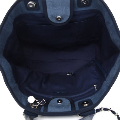 Chanel Canvas Sequin Medium Deauville Tote Navy 5 of 9