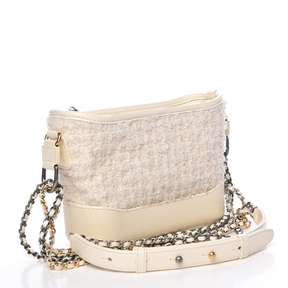 Chanel Tweed Calfskin Quilted Small Gabrielle Hobo Ivory 3 of 13
