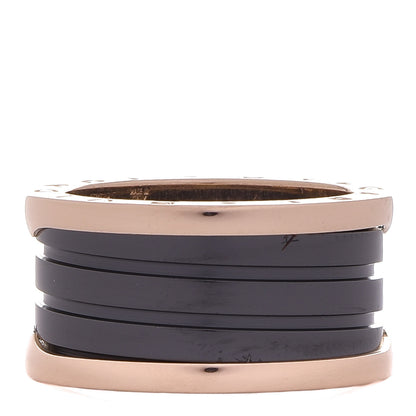 Bulgari 18K Rose Gold Black Ceramic B.Zero1 Four-Band Ring 58 8.5 3 of 4