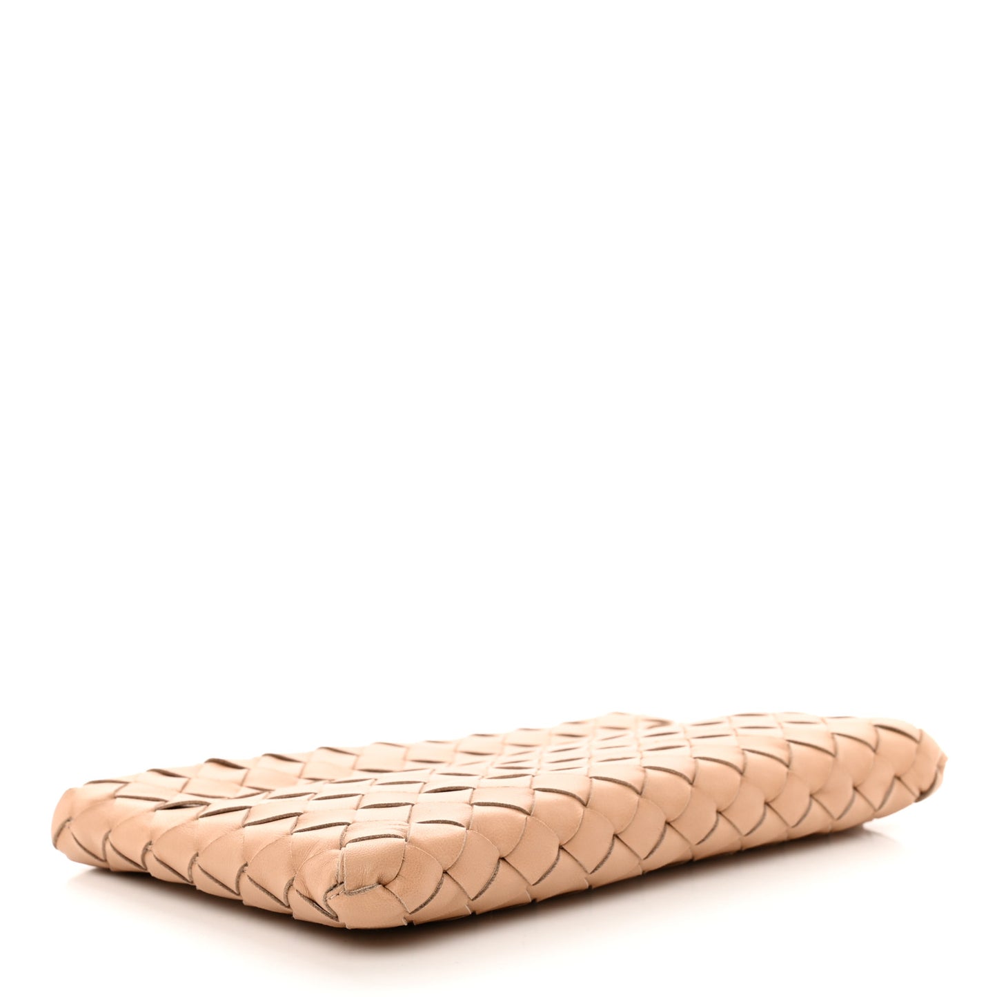 Nappa Intrecciato Small Zip Pouch Caramel