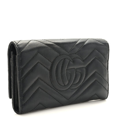 Gucci Calfskin Matelasse GG Marmont Continental Wallet Black 3 of 7