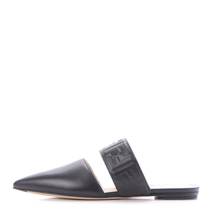 Fendi Nappa FF Embossed Flat Mules 37 Black 1 of 11