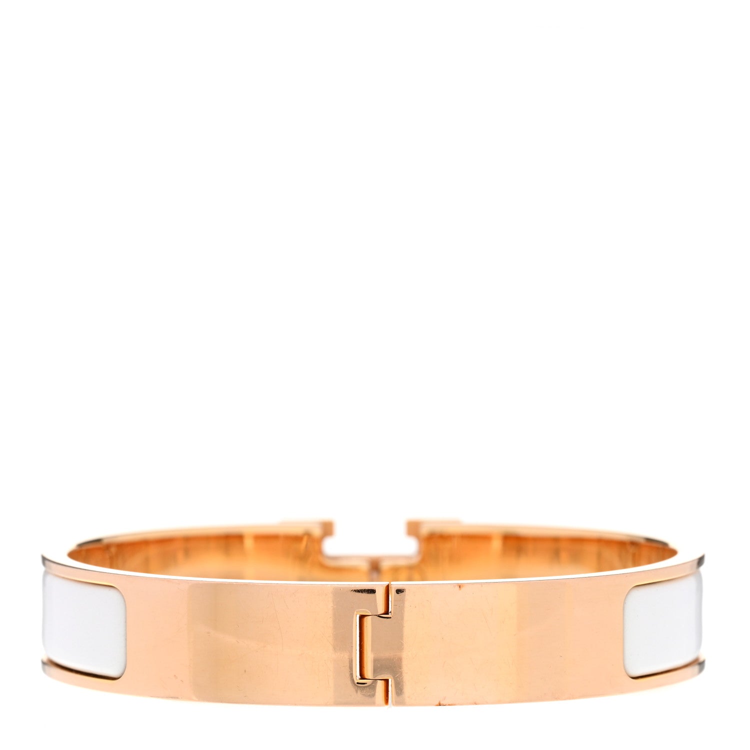 Hermes Enamel Narrow Clic Clac H Bracelet PM White 3 of 4