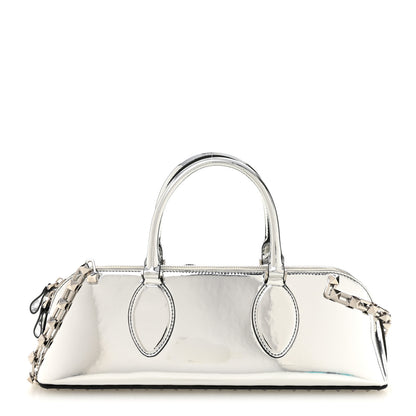 Valentino Garavani Mirror Calfskin Rockstud East West Top Handle Bag Silver 1 of 9