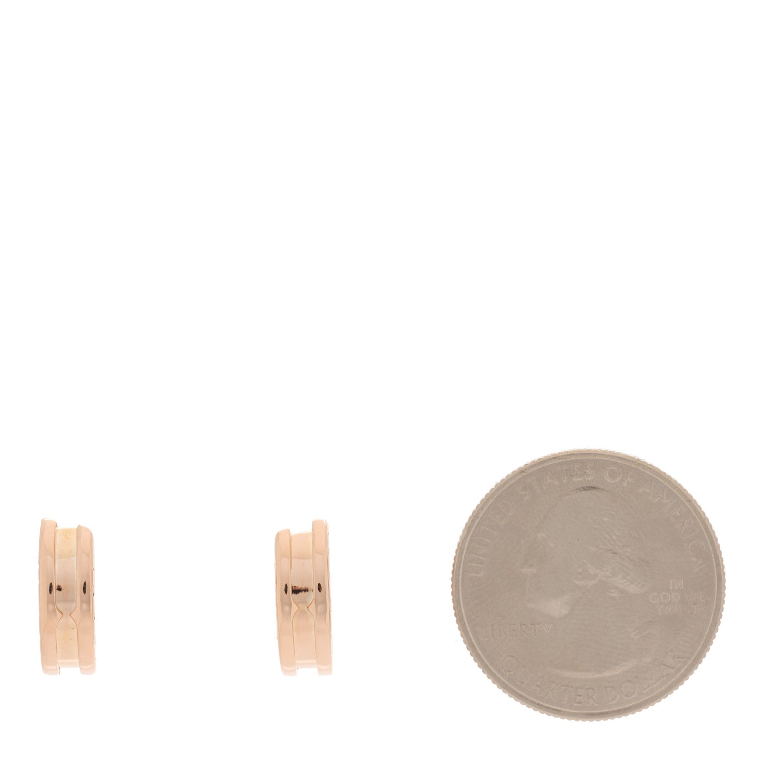 Bulgari 18K Rose Gold Small B.Zero1 Hoop Earrings 2 of 4