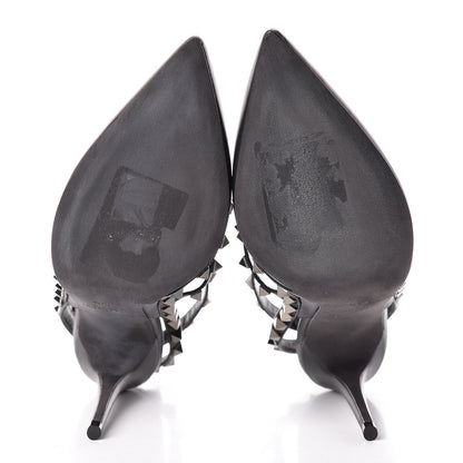 Valentino Garavani Calfskin Nappa Rockstud Ankle Strap 100mm Pumps 39.5 Black 5 of 12