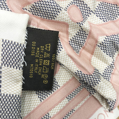 Louis Vuitton Silk Damier Azur Tahitienne Bandeau Rose Ballerine 4 of 4