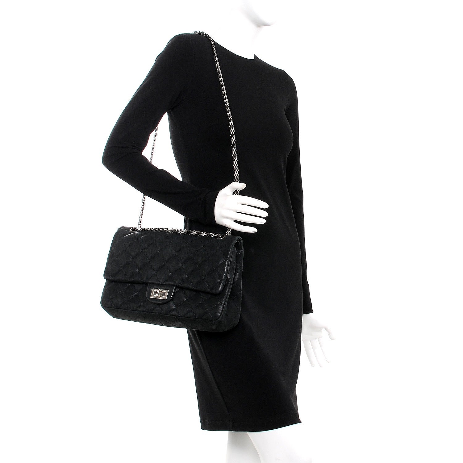 Chanel Iridescent Calfskin Quilted 2.55 Reissue 227 Flap Black 2 of 7