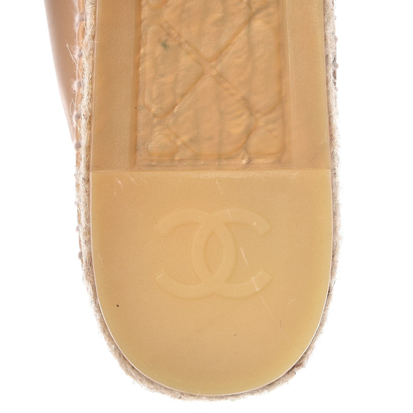 Lambskin CC Espadrilles 41 Beige Black