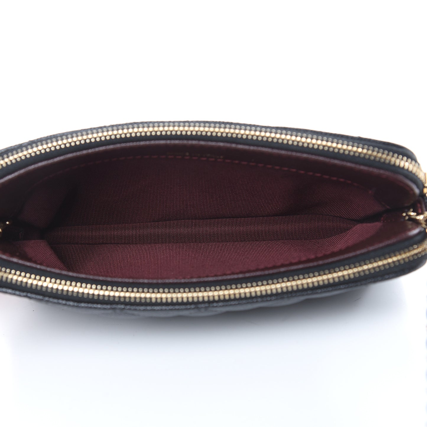 Caviar Quilted Small Clutch With Chain Black