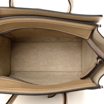 Celine Drummed Calfskin Nano Luggage Dune 5 of 13
