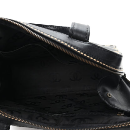 Chanel Calfskin Wild Stitch Vertical Top Handle Bag Black 6 of 11