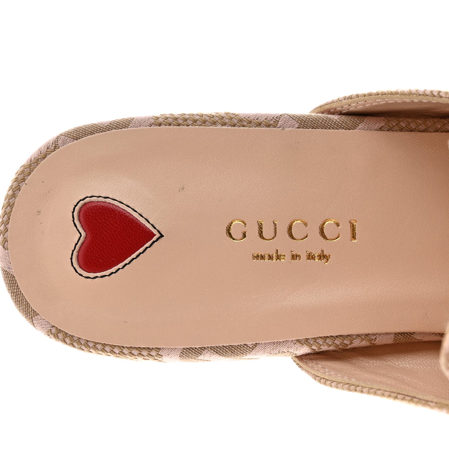 Monogram Macro GG Nappa Charlotte Womens Princetown Slippers 39 Beige Perfect Pink
