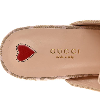 Gucci Monogram Macro GG Nappa Charlotte Womens Princetown Slippers 39 Beige Perfect Pink 6 of 10