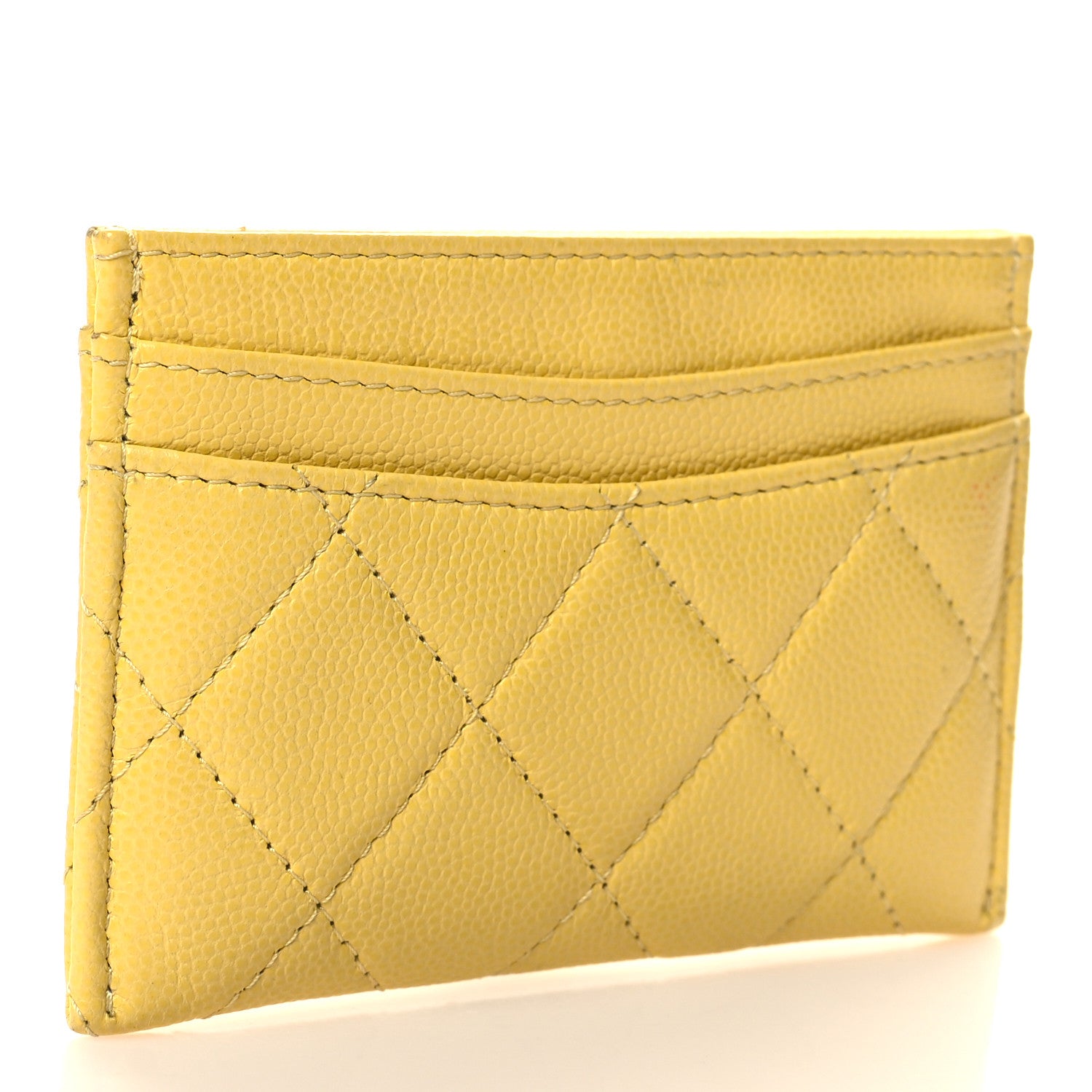 Chanel Caviar Quilted Card Holder Yellow 3 of 8