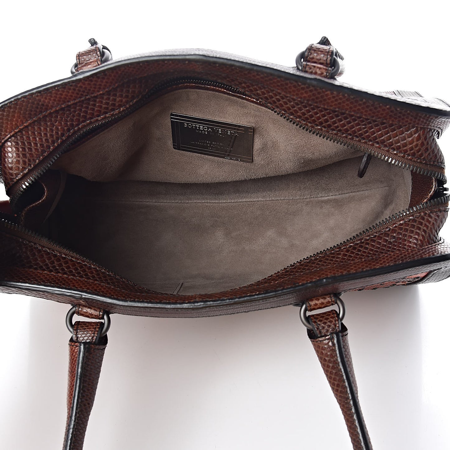 Ayers Karung Intrecciato Patchwork Shoulder Bag Ash Scuro Rust Clay
