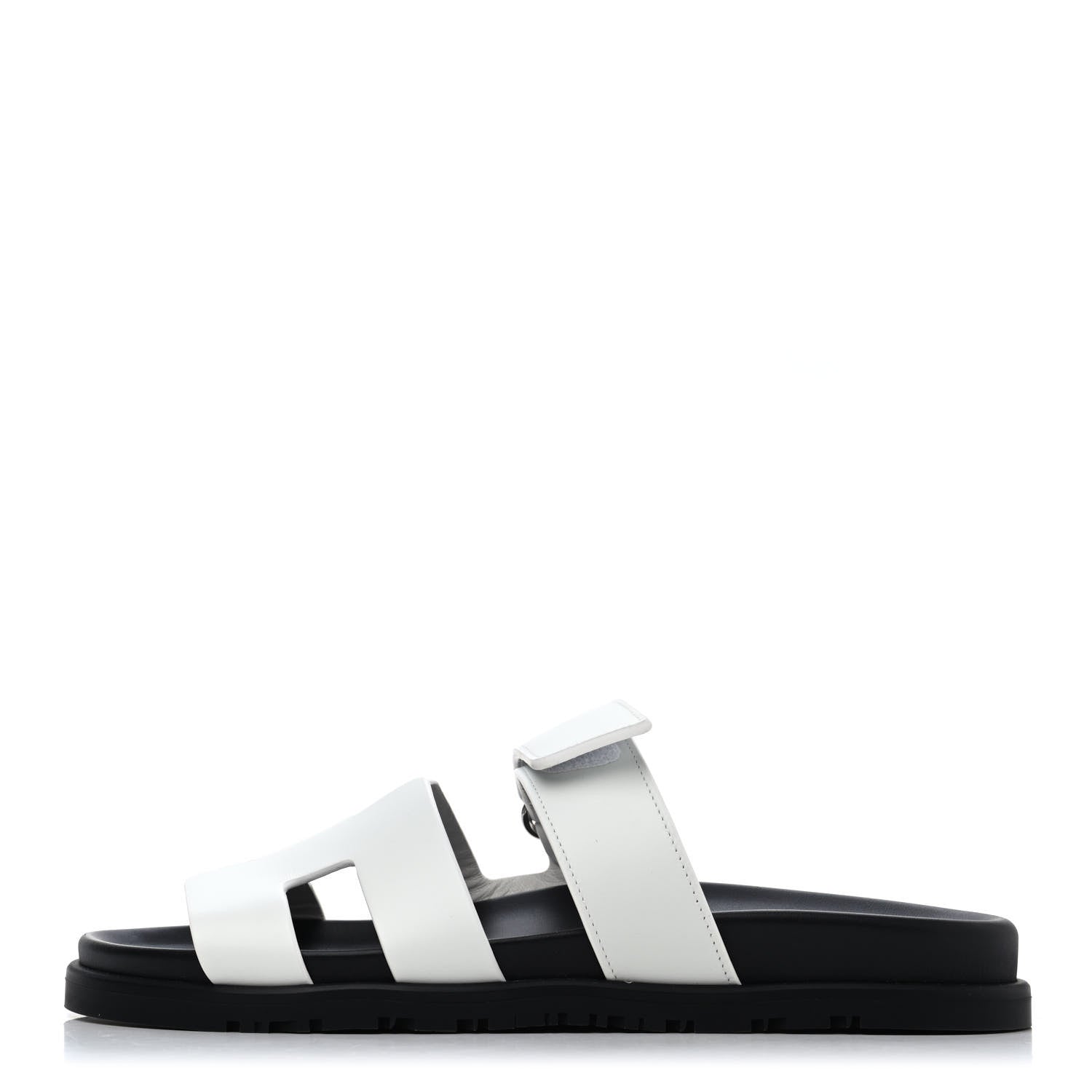 Hermes Calfskin Womens Chypre Sandals 38.5 White 1 of 4