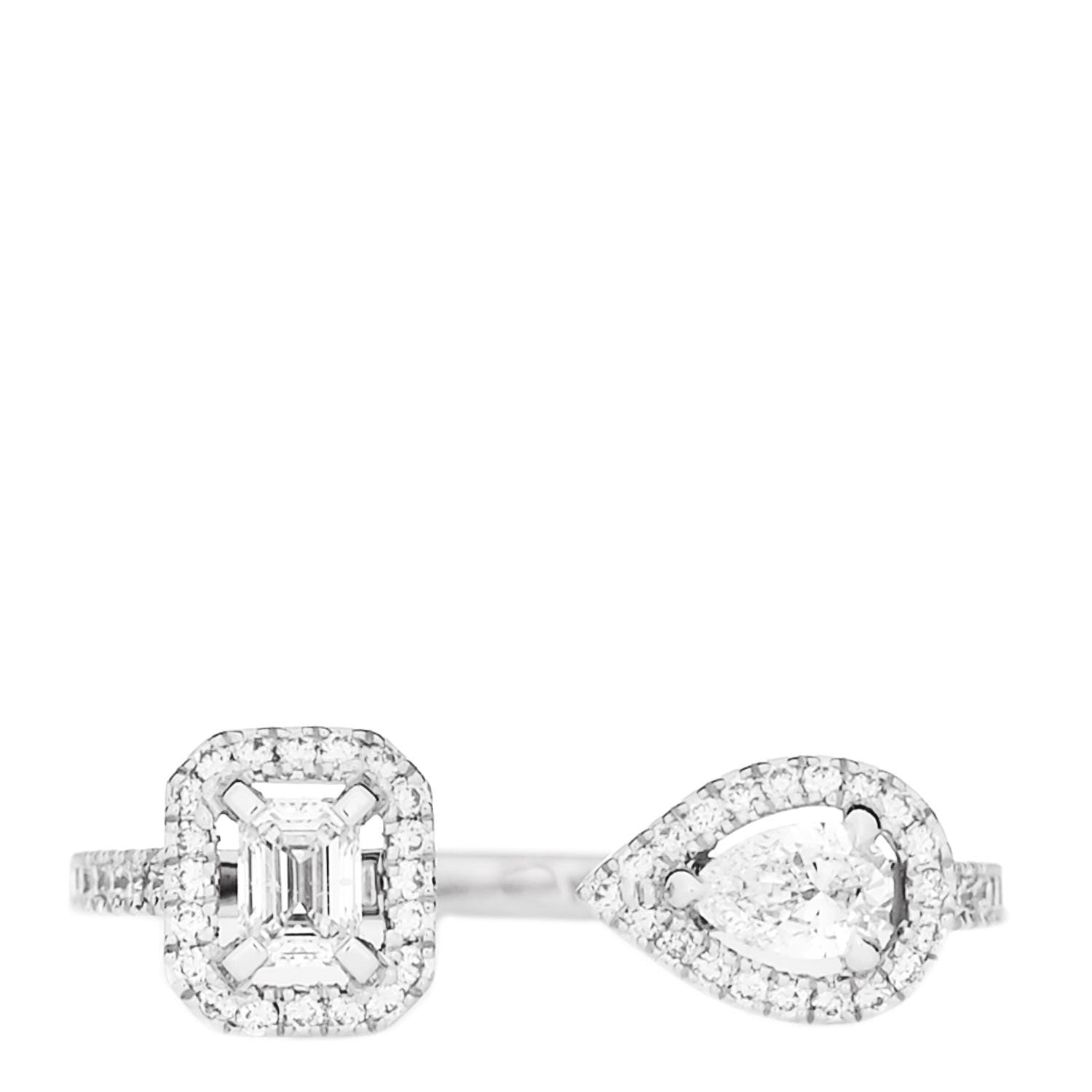Messika 18K White Gold Diamond .15ct My Twin Moi & Toi Ring 52 6 1 of 5