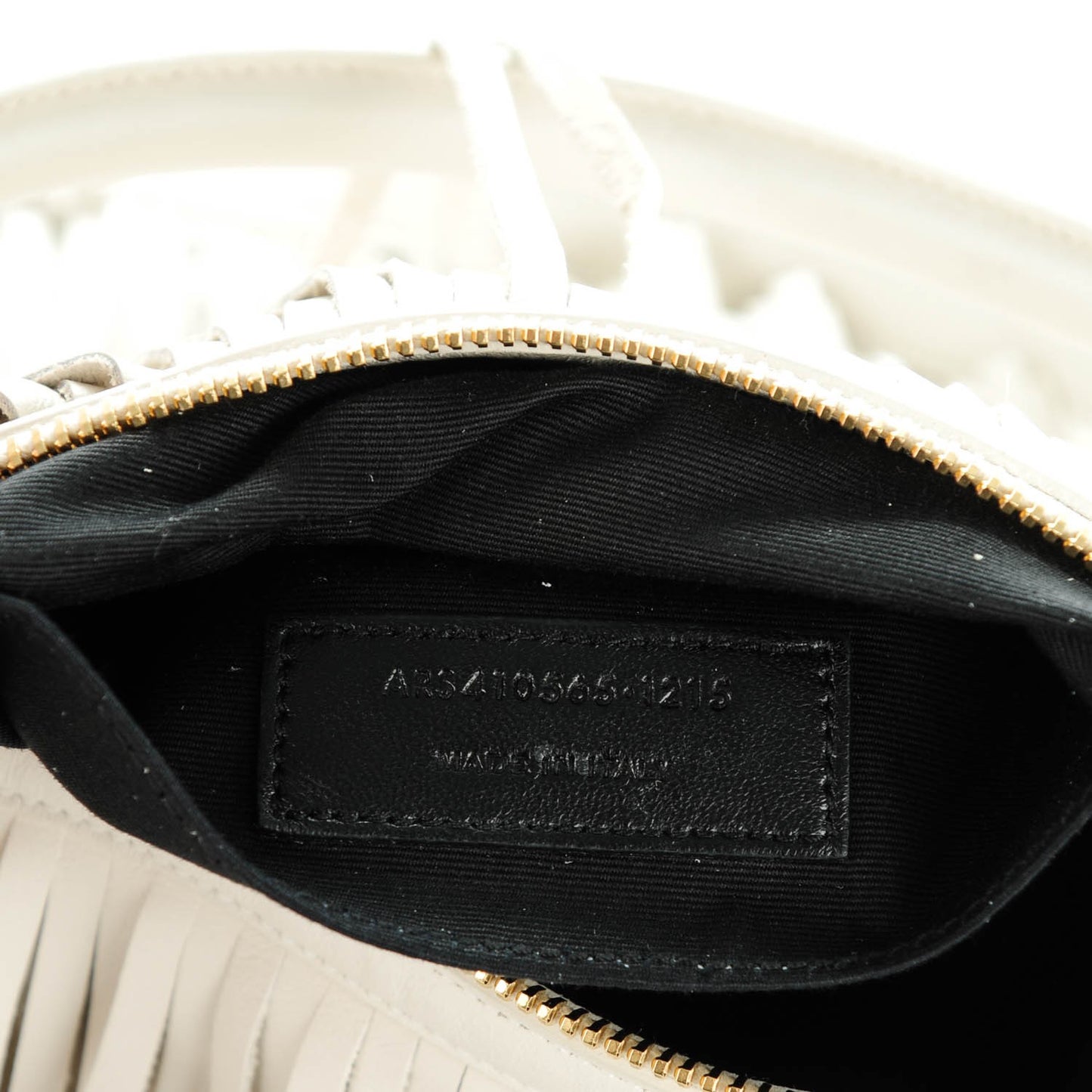 Calfskin Small Emmanuelle Fringe Hobo Bag Porcelain
