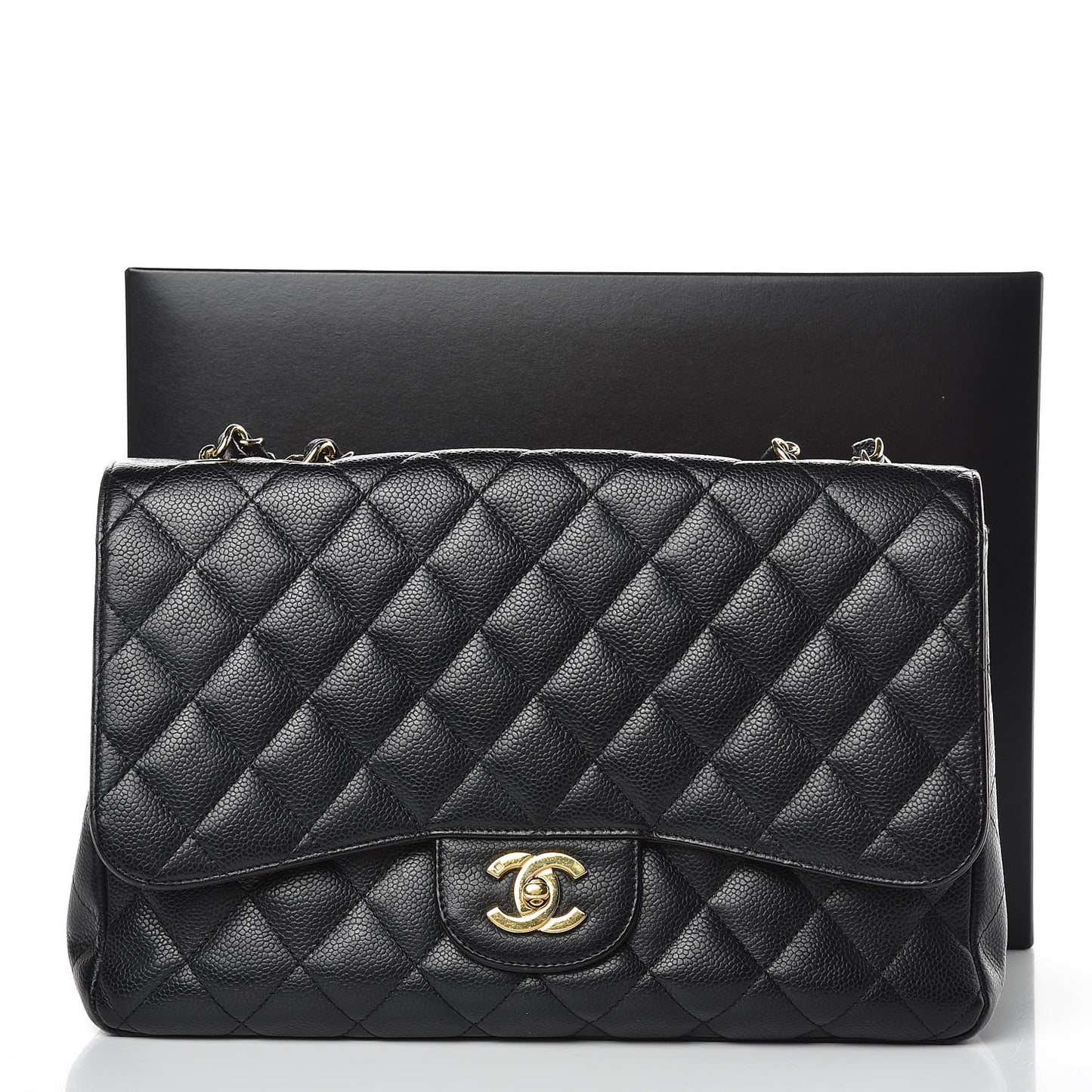 Caviar Quilted Jumbo Single Flap Black