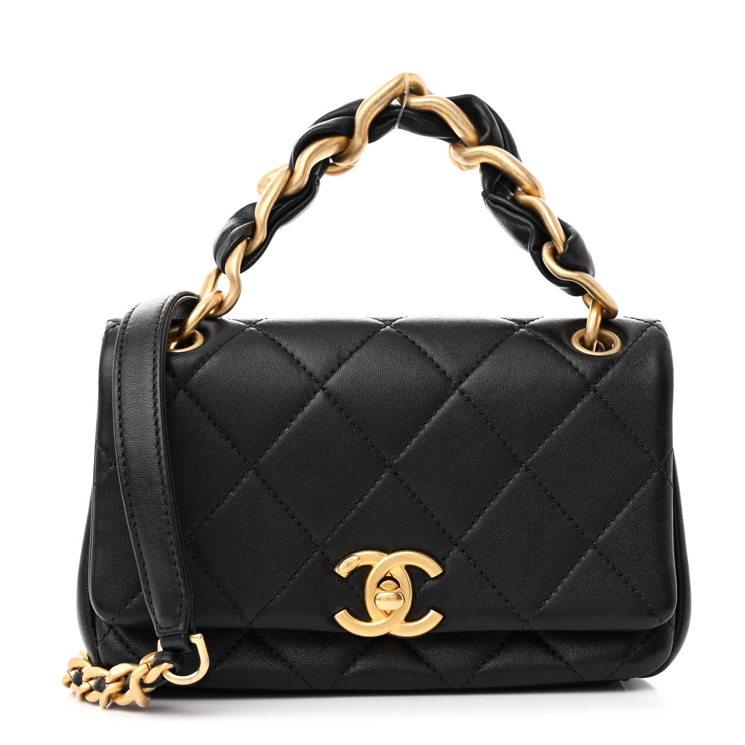 Chanel Shiny Lambskin Small Chain Is More Flap Black 1 of 10