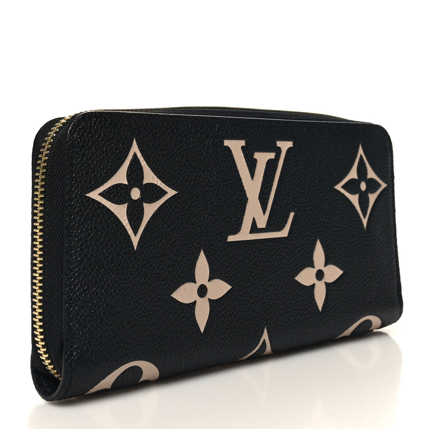 Empreinte Monogram Giant Clemence Wallet Black Beige
